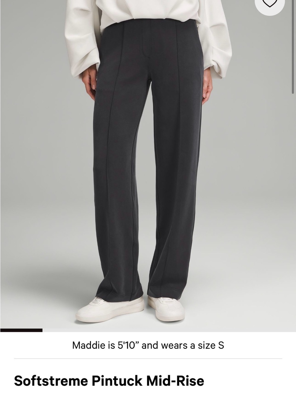 lululemon Softstreme Pintuck Mid-Rise Wide Leg Pants - Charcoal